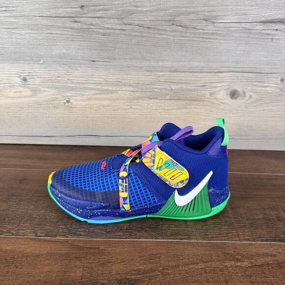 Nike Lebron Witness 7 Kaleidoscope PS Size 12C Deep Royal Blue White DQ8647 400 - Picture 2 of 9